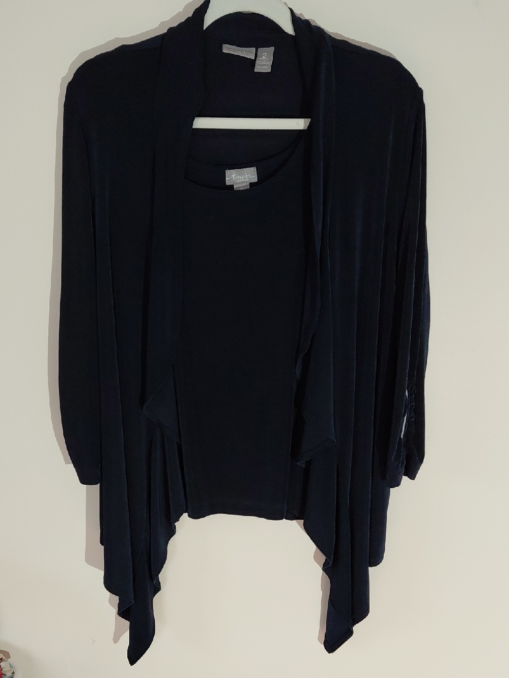 Beautiful TRAVELERS BY CHICO'S Tank And Flyaway Cardigan Set Size 2